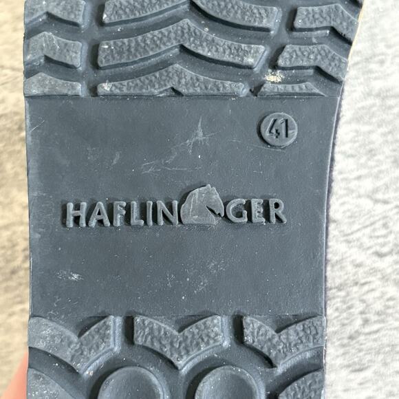 Haflinger GZL Leather Trim Grizzly Black Size EU 41 Wool Slipper EXCELLENT main image 7